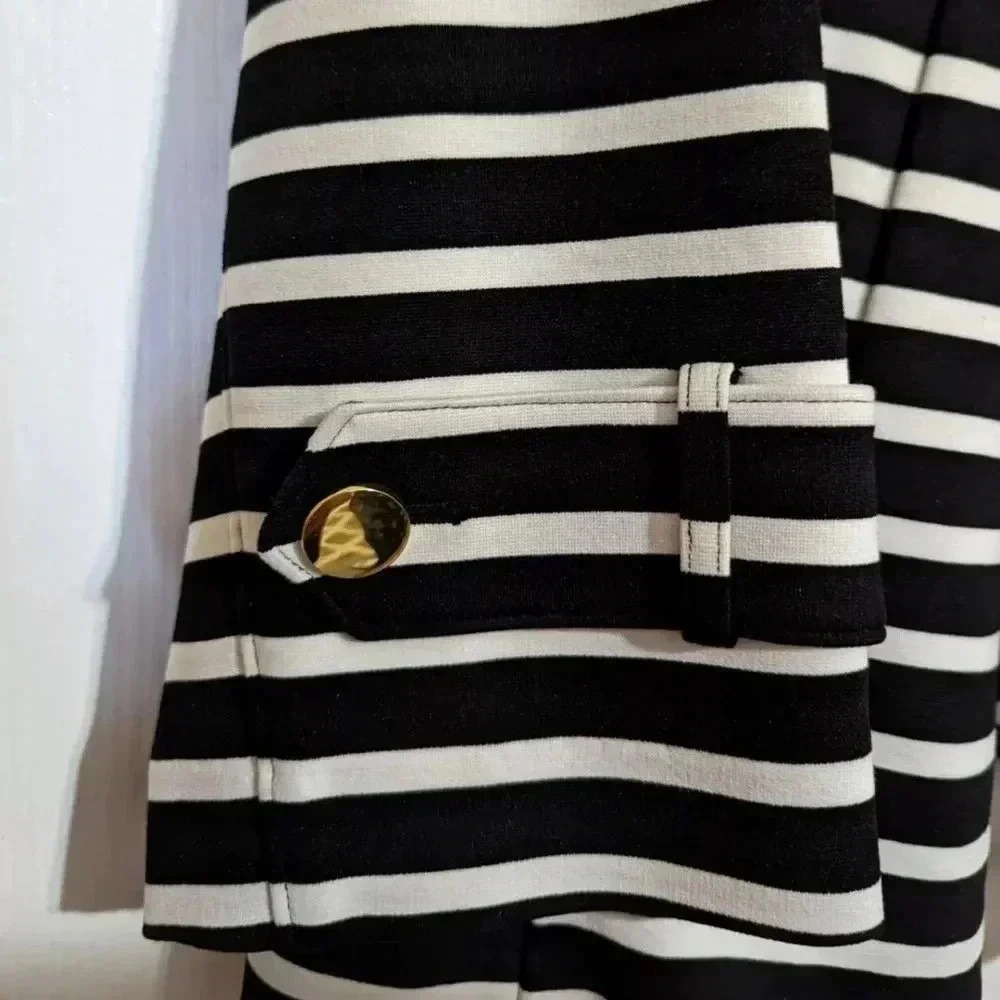 Kate Spade Broome Street Striped Short Pea Coat Jacket size 0 - Picture 6 of 8